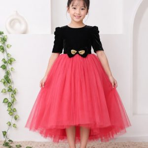 Toy Balloon Kids Girls Pink and Black Party Wear Frock